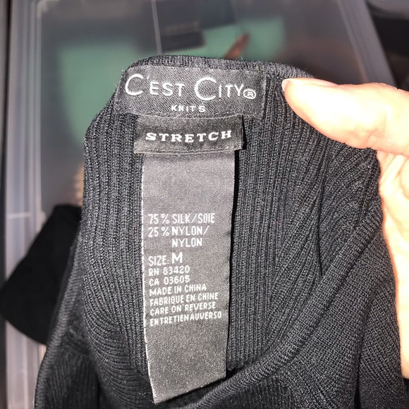 Vintage 90’s silk blend ribbed black sweater - Picture 3 of 8